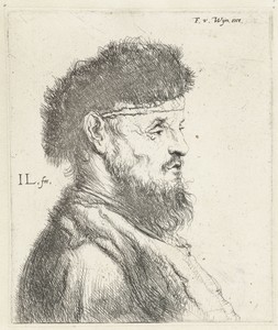 Borstbeeld van een man met baard