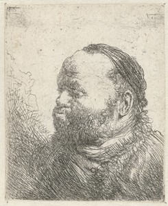 Borstbeeld van een man met dikke lippen