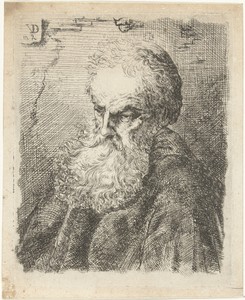 Borstbeeld van een oude man met baard