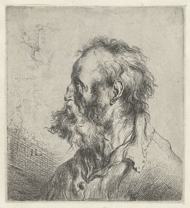 Borstbeeld van een oude man met baard