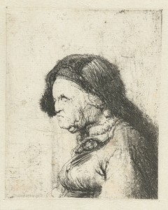 Borstbeeld van een oude vrouw