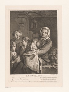 Borstvoedende vrouw met vijf kinderen