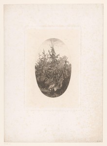 Boslandschap met reizigers