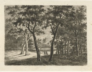 Boslandschap met twee kinderen