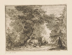 Bospad met reizigers