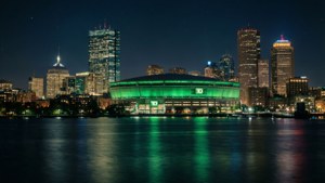 Boston Night Skyline Garden
