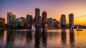 Boston Skyline Sunset