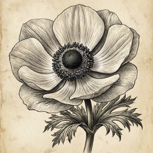 Botanical Anemone Sketch