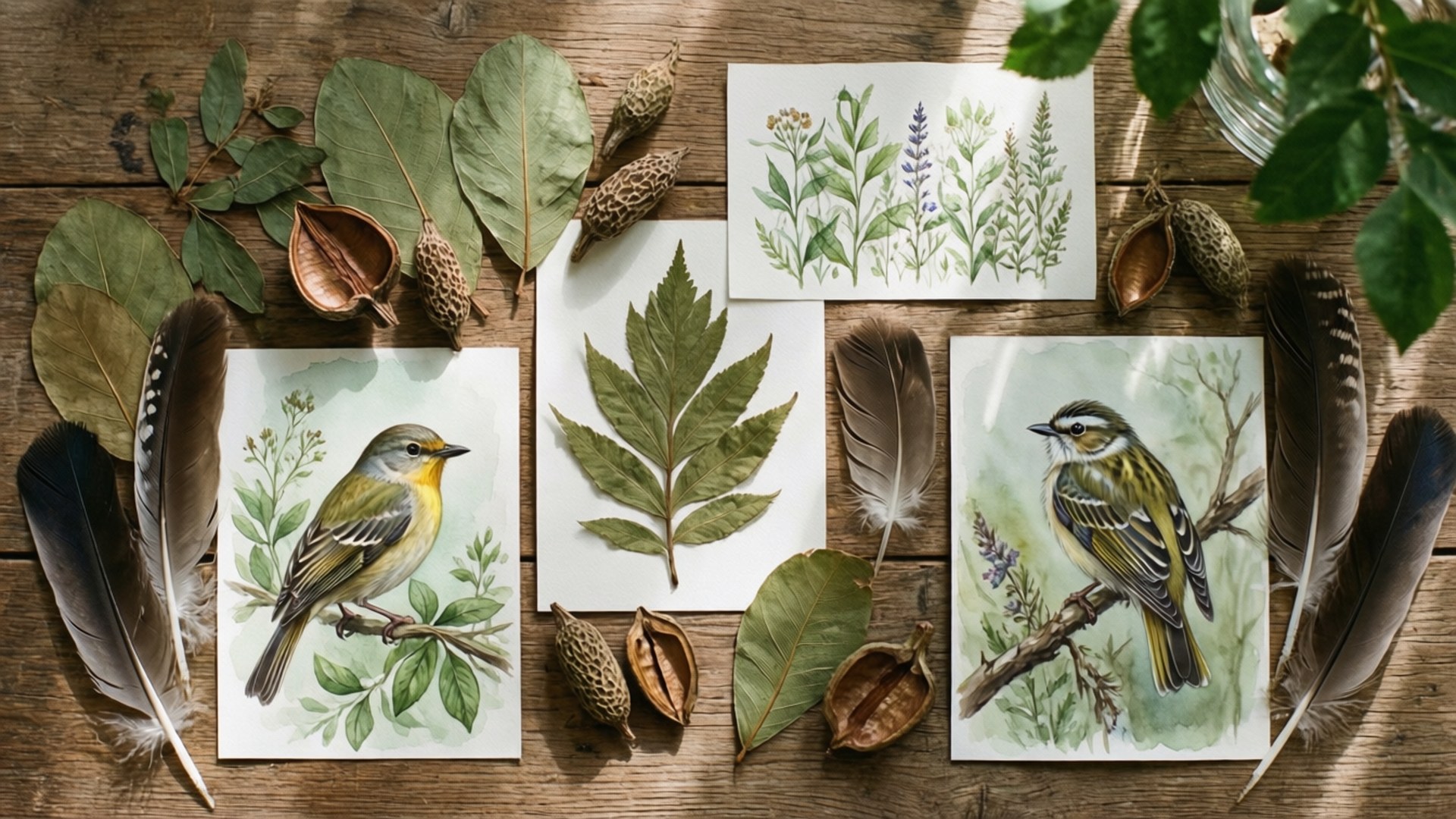 Botanical Nature Moodboard by Wallpapers.art Studio