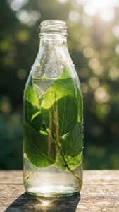 Bottle of Green Leaves