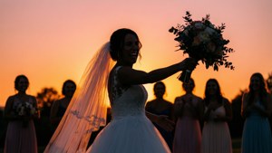 Bouquet Toss Silhouette