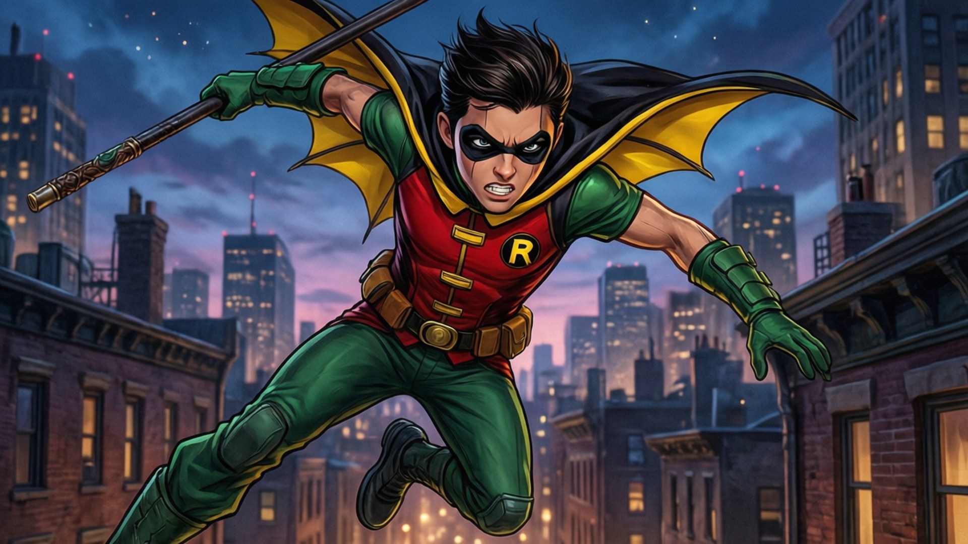 Boy Wonder's Leap by Wallpapers.art Studio