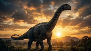 Brachiosaurus at Sunset