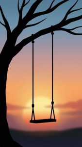 Branch with Swing Sunset