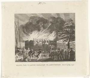 Brand van 's Lands Zeemagazijn te Amsterdam op 6 juli 1791