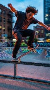 Brave Skateboarder Trick