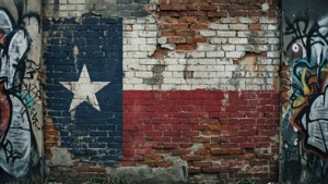 Brick Mural Distressed Flag
