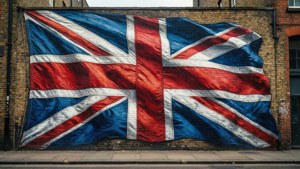 Brick Wall Mural Flag