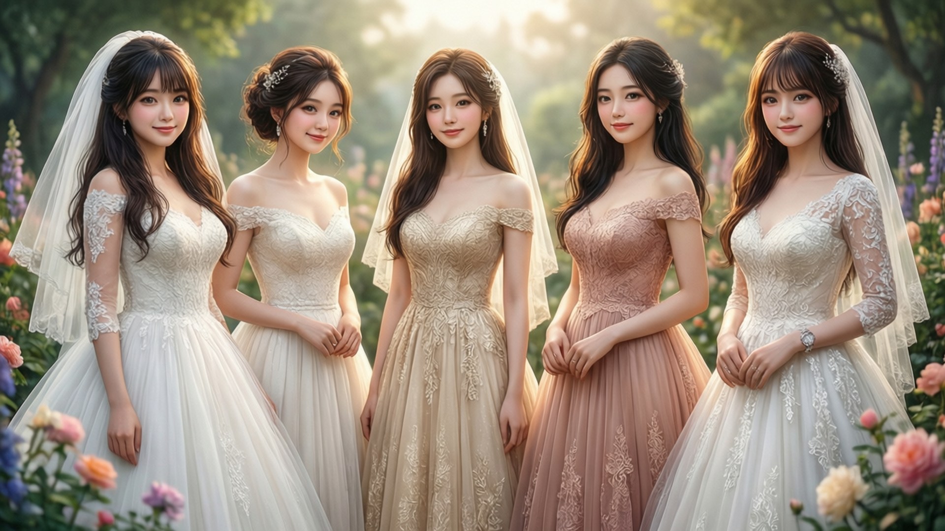 Bridal Quintuplets by Wallpapers.art Studio