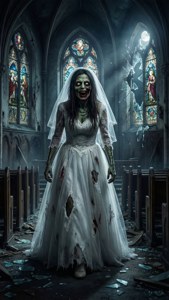 Bride Zombie in Ruined Church