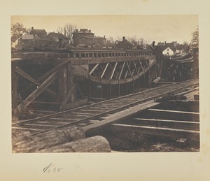 Bridge of Board Trusses Being Tested for Deflections