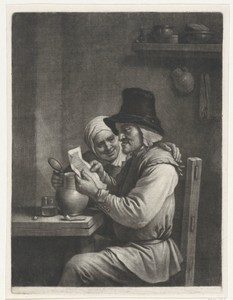 Brief lezende man en vrouw