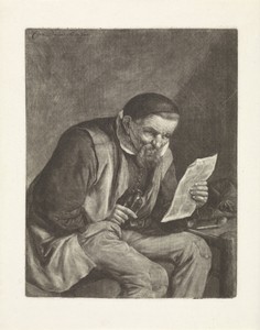 Brieflezende boer