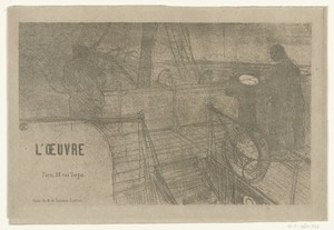 Brochure met programma voor het theater L'Oeuvre met op voorkant twee matrozen op zeilschip