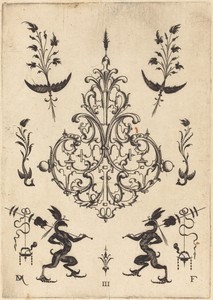 Brooch with Sprigs at Top and Griffins with Trophies at Bottom