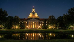 Brookings Hall Night Reflection