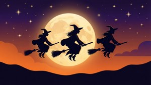 Broomstick Flight Silhouette