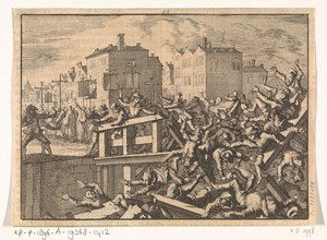 Brug te Parijs stort in tijdens een processie, 1633