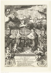Bruiloftsprent op het huwelijk van Zacharias Hendrik Alewijn en Maria Schuylenburgh