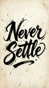 Brush Script Never Settle