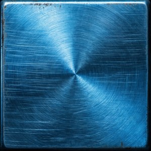 Brushed Metal Blue Square