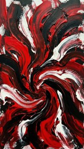 Brushstroke Red Black White