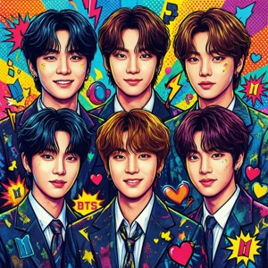 BTS Pop Art Cartoons