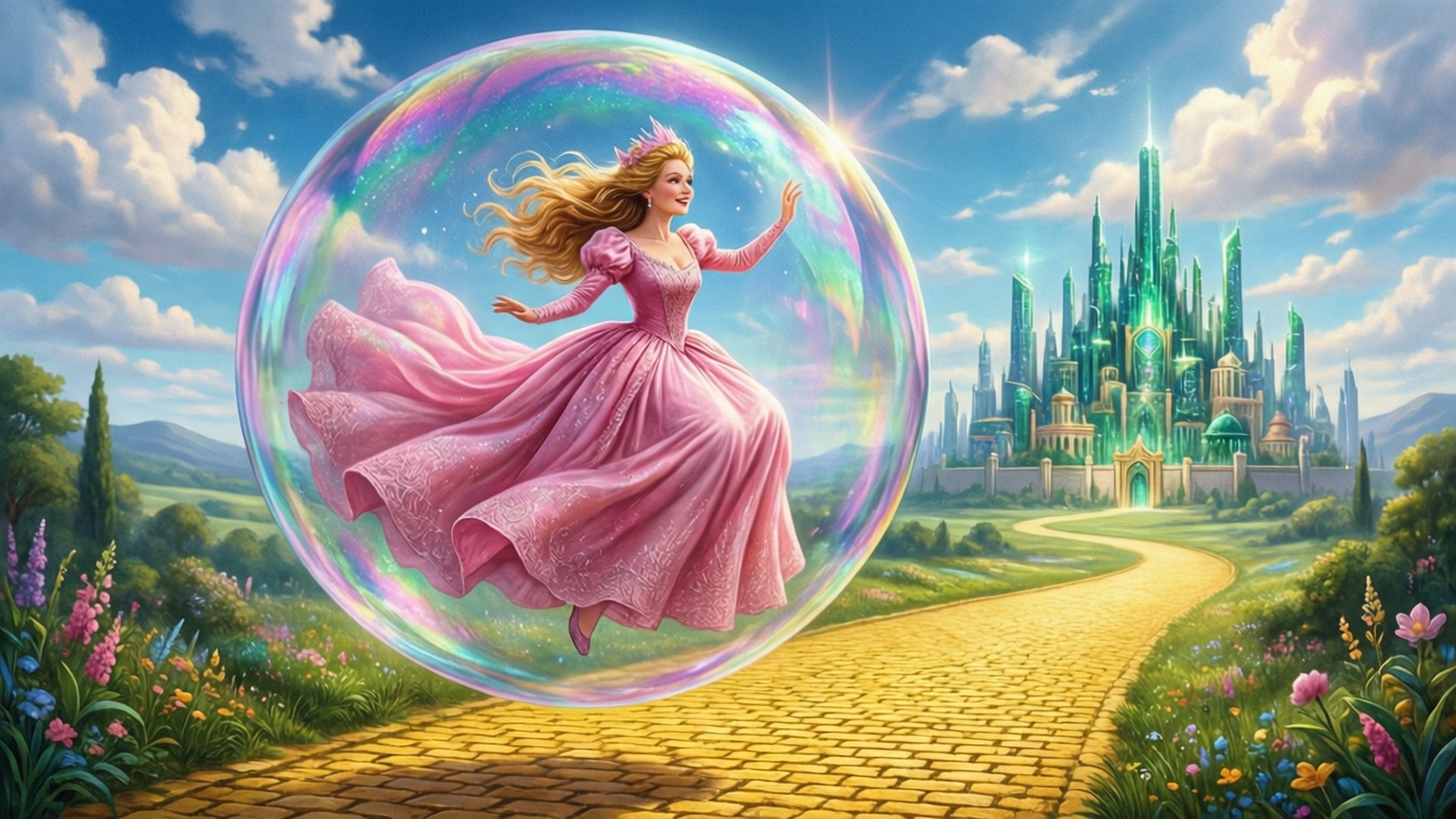 Bubble Ride Over Oz by Wallpapers.art Studio