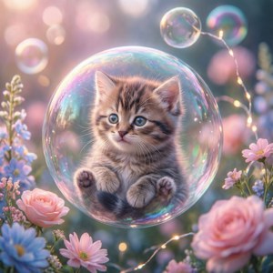 Bubbles and Kitten