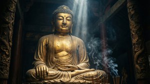 Buddha in Temple Light