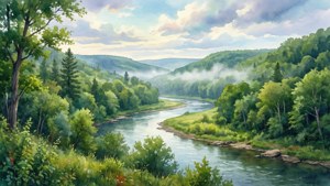 Buffalo River Watercolor
