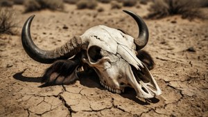 Buffalo Skull in Desert