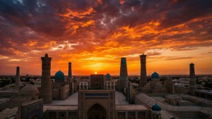 Bukhara Sunset Skyline