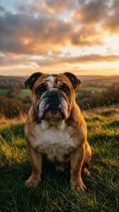 Bulldog at Sunset