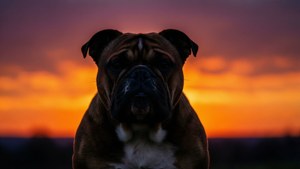 Bulldog Silhouette Sunset