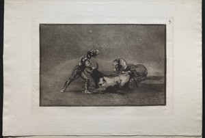 Bullfights:  A Spanish Knight Kills the Bull After Having Lost His Horse