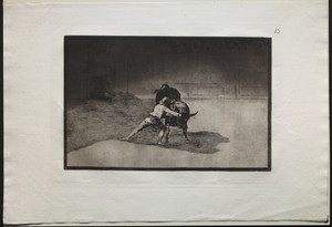 Bullfights:  The Famous Martincho Places the Banderillas Playing the Bull with the Movement of his Body