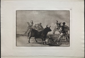 Bullfights:  The Rabble Hamstringing the Bull with Lances, Sickles, Banderillas and Other Arms