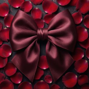 Burgundy Rose Petal Bow