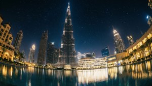 Burj Khalifa Night Reflection